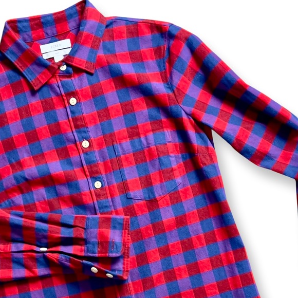 J. CREW Boy Fit Buffalo Check Flannel Long Sleeve Shirt - Picture 5 of 7